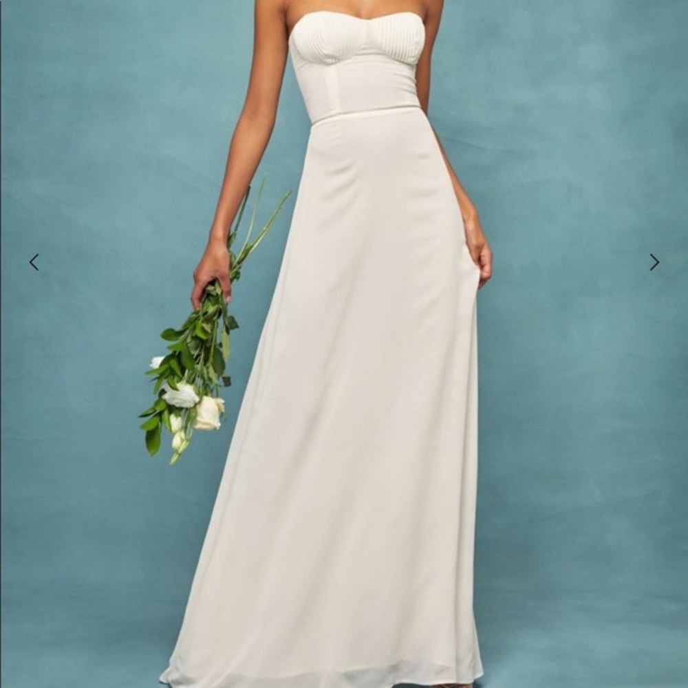 Reformation Riesling gown maxi dress Ivory 6 NWT